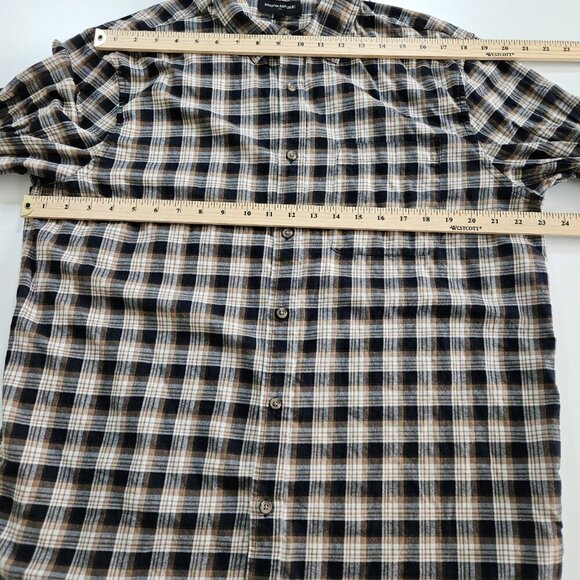 Banana Republic Shirt Mens XL Plaid LS Untucked Fit Pocket Preppy Cottage Casual - Picture 4 of 15